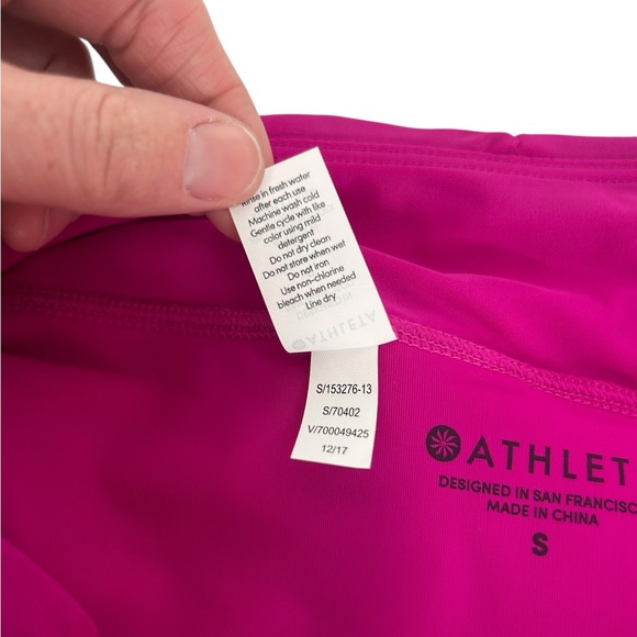 Athleta Shirred Band Swim Skirt 2 Sz S Hot Pink Elastic Waist Women’s New - Picture 5 of 12